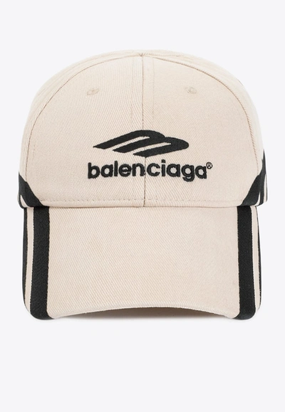 Balenciaga Beige 3b Sports Icon Cap In Brown