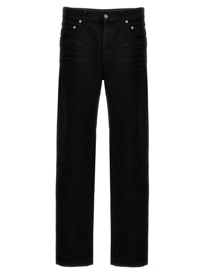 Saint Laurent Relaxed Mid Waist Jeans In Osaka Black