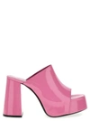 By Far Pink Brad Patent Leather Heels In Pink