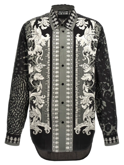 Versace Jeans Couture Printed Shirt Shirt, Blouse In White/black