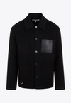 Loewe Mens Black Workwear Leather-pocket Wool And Cashmere Jacket In Black