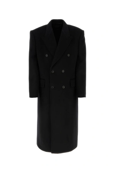 Balenciaga Man Black Wool Oversize Coat