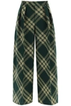 Burberry Wide-leg Tartan Wool Boyfriend Trousers In Multicolor