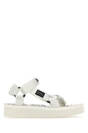 PALM ANGELS PALM ANGELS WOMAN WHITE FABRIC PALM ANGELS X SUICOKE SANDALS