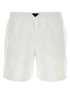 Prada Man White Re-nylon Swimming Shorts In White