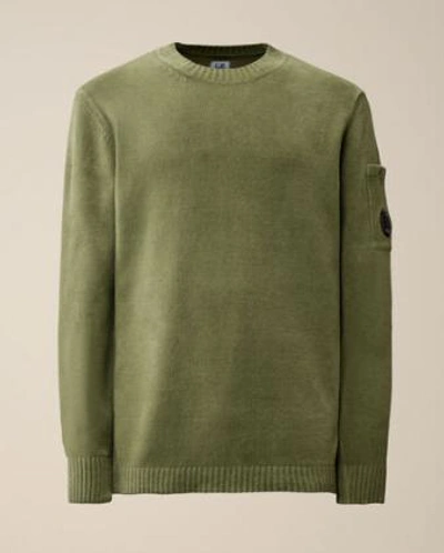 C.p. Company Chenille Sweater In Agave Green