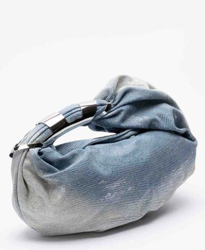 Diesel Womens Denim Grab-d Silver-toned Clasp Denim Hobo Bag In Blue