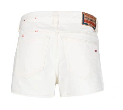 Diesel De-yuba High-waisted Denim Shorts In White