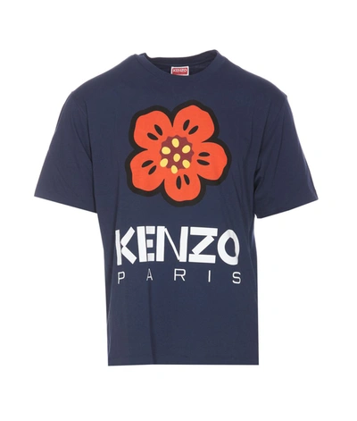 Kenzo Boke Flower Cotton T-shirt In Blue