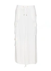 Liu •jo Light Ivory Skirt Midi Elasticized Lateral In White