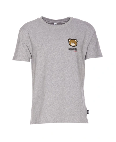 Moschino Underbear Logo T-shirt In Grey