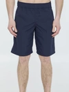 Palm Angels Logo Swimshorts Featuring Pockets In Blue