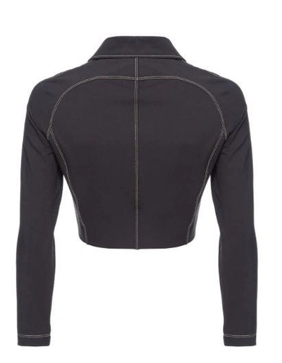 Pinko Long-sleeved Zipped Cropped Jacket In Black