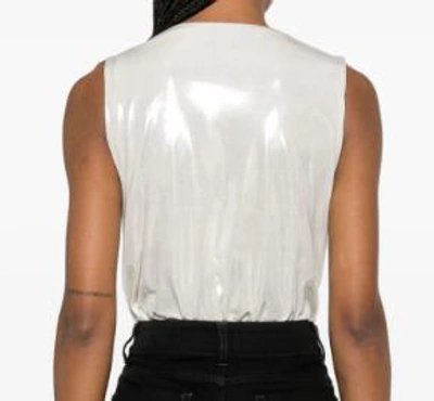 Pinko Metallic-effect V-neck Bodysuit