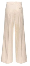 Pinko High-waisted Cotton Trousers In Beige