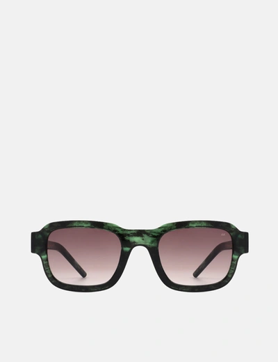 A Kjaerbede A.kjaerbede Halo Sunglasses In Green Marble Transparent