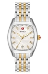 Michele Jolie Diamond Two-tone Bracelet Watch, 40mm In Two Tone