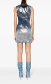 Diesel Woman Mini Dress Blue Size L Cotton