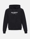 Dsquared2 Loose Fit Logo Cotton Hoodie In Black
