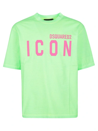 Dsquared2 Be Icon Loose Fit T-shirt In Green
