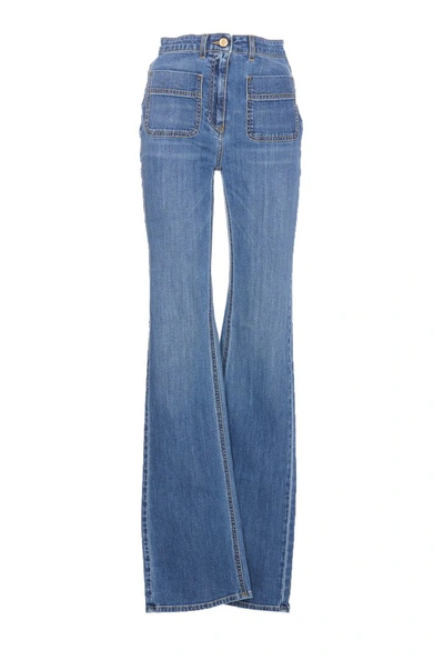Elisabetta Franchi Logo Plaque Jeans In Blue