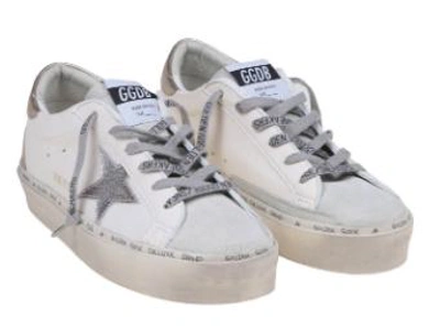 Golden Goose Flat Shoes In White/ice/silver/platinum
