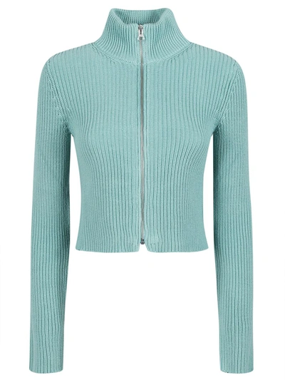 Mm6 Maison Margiela High-neck Zipped Sweater In Blue