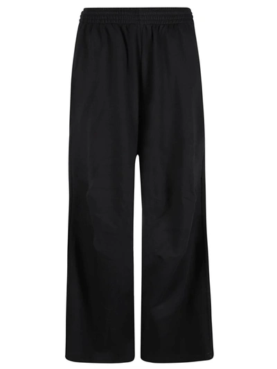 Mm6 Maison Margiela Elastic Waist Wide Leg Track Pants In Black