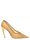 Nensi Dojaka Sheer Mesh Stiletto Pumps In Beige