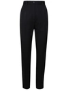 Dolce & Gabbana Wool Gabardine Cigarette Tuxedo Pants In Black