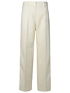 PALM ANGELS PALM ANGELS WHITE VIRGIN WOOL BLEND TROUSERS