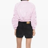 Pinko Ruffled Semi-sheer Crop Top In Pink