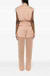 Pinko Utility Satin Suit With Georgette In Brown