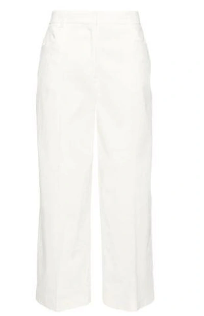 Pinko Cropped Straight-leg Trousers In White