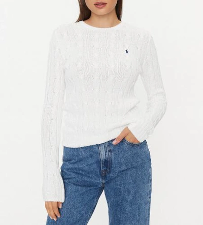 Ralph Lauren Slim Fit Cable-knit Sweater In White