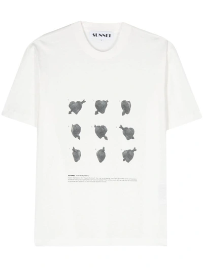 Sunnei Cuori Di Pietra T-shirt In White