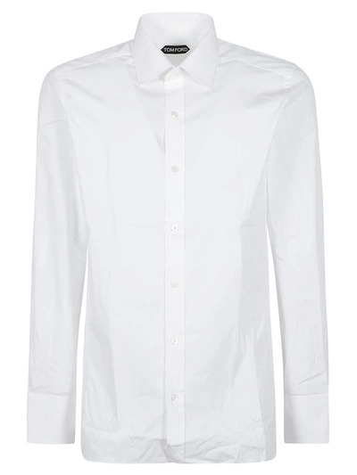 Tom Ford Pleated Bib Cotton Shirt In White
