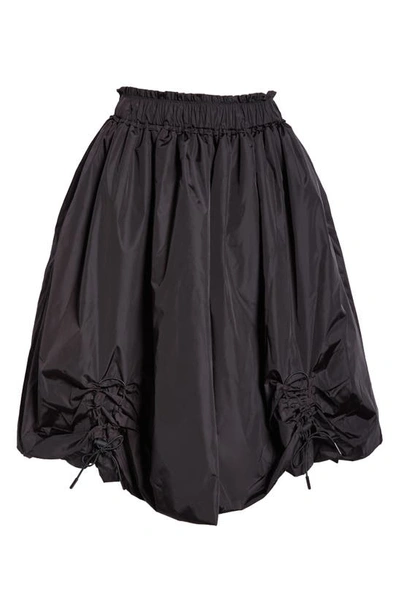 Simone Rocha Ruched Nylon Midi Skirt In Black