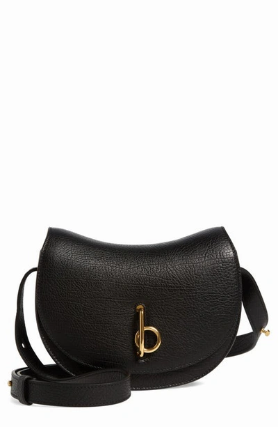 Burberry Mini Rocking Horse Leather Shoulder Bag In Black