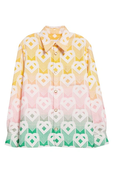 Casablanca Multicolor Gradient Flying Heart Jacket In Cotton Blend Man In Multicolour