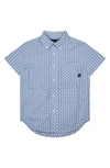BROOKS BROTHERS KIDS' GINGHAM SHORT SLEEVE COTTON BUTTON-DOWN SHIRT