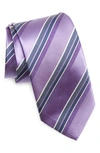 DAVID DONAHUE STRIPE SILK & COTTON TIE