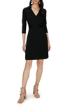 Diane Von Furstenberg Jeanne Faux-wrap Dress In Black