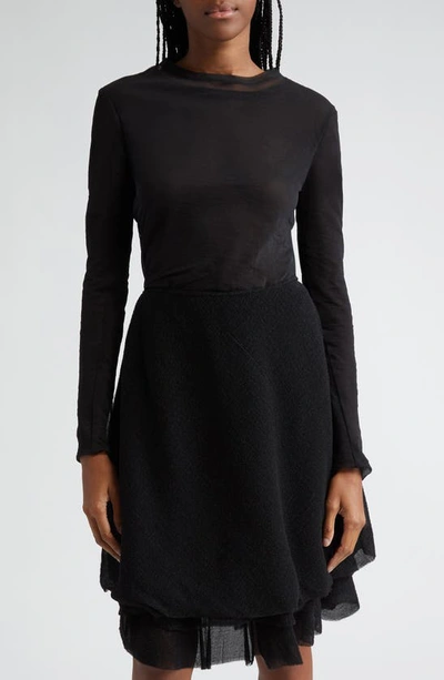 Proenza Schouler Dara Mesh-trimmed Top In Black