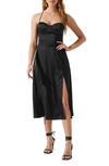 Astr Cowl Neck Midi Dress In Black