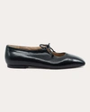 Andrea Gomez Amelia Leather Ballet Flats In Black