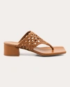 Andrea Gomez Brenda Woven Leather Sandals In Brown