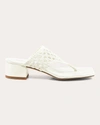 Andrea Gomez Brenda Woven Leather Sandals In White