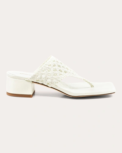 Andrea Gomez Brenda Woven Leather Sandals In White