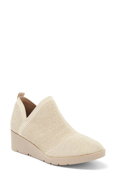 Taryn Rose Kabe Knit Wedge Bootie In Gold Knit
